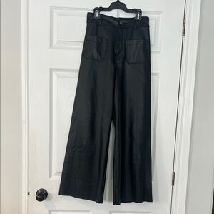 Zara Black Faux Leather Pants